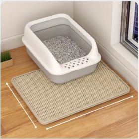 Cat Litter Mat Double Layer Filter Anti-bring Out (Option: Beige-30x45)