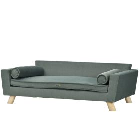 Dog Couch with Removable Pillows, Foam Pet Sofa, Cat Sofa with Removable Washable Cushion & Water-Resistant Fabric, Gray (Option: Gray-1020x630x265 mm)
