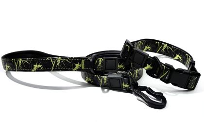 UV Printing Camouflage Embossed Pet Leash Set Is A Perfect Combination Of Style And Functionality Specially Designed For Pets' Outdoor Activities (Option: Green-15mm)
