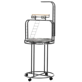 Parrot Stand Large Bird Perch Stand with Toy Hook & 3 Ladders, Parrot Perch, Bird Wooden Stand, Gray (Option: gray-740x740x120 mm)