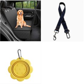 Dog Car Seat Cover View Mesh Pet Carrier Hammock Safety Protector Car Rear Back Seat Mat With Zipper And Pocket For Travel (Option: Set1)