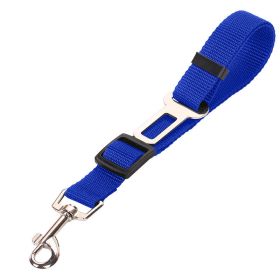 High Quality Durable Pet Cat Dog Vehicle Leash Nylon Adjustable Car Seat Dog Safety Belt Pet Leashes (Color: Blue)