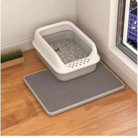 Cat Litter Mat Double Layer Filter Anti-bring Out (Option: Gray-60x90)