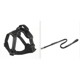 Dog Harness No Pull Breathable Reflective Pet Harness Vest (Option: Black set1-XL)